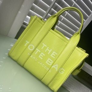 The original shadow lime leather tote bag